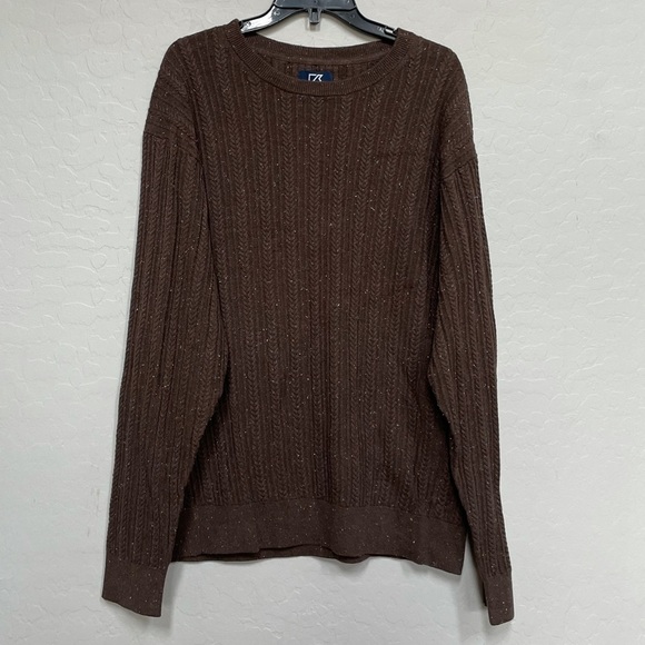 New Cutter and Buck brown cable knit sweater size 1XB - Picture 2 of 9